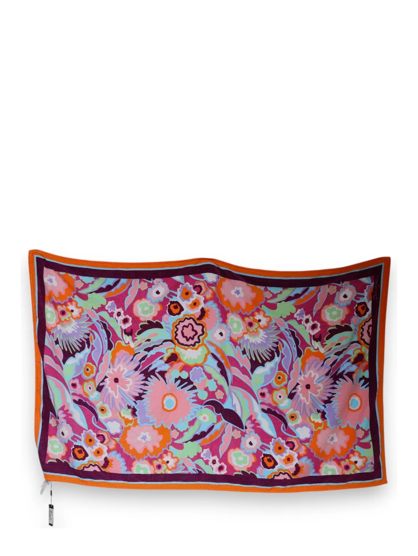 Multicolor Floral Print Cotton Beach Towel