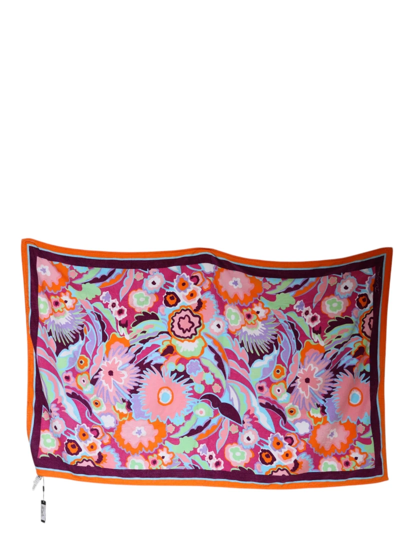 Multicolor Floral Print Cotton Beach Towel