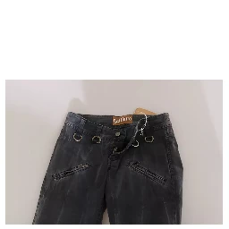Grey Washed Low Waist Zipper Side Skinny Denim Jeans