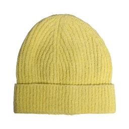 Yellow Cotton Knitted Winter Beanie Hat