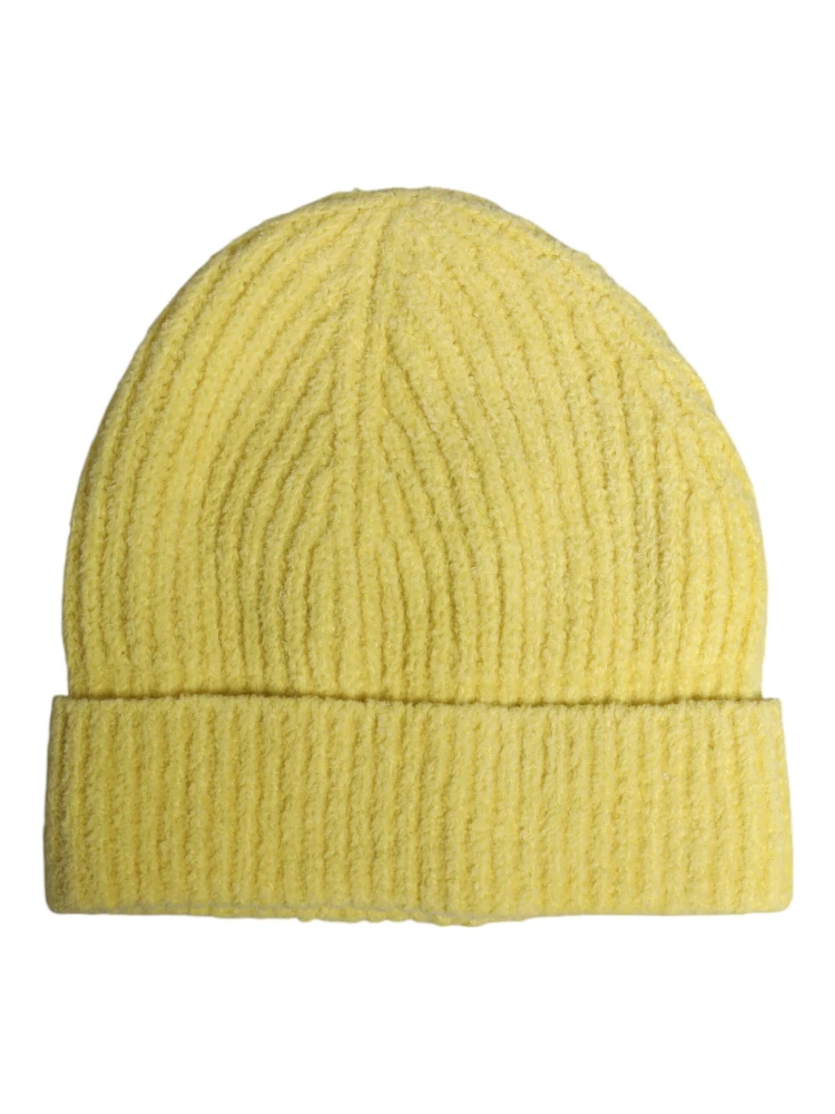 Yellow Cotton Knitted Winter Beanie Hat