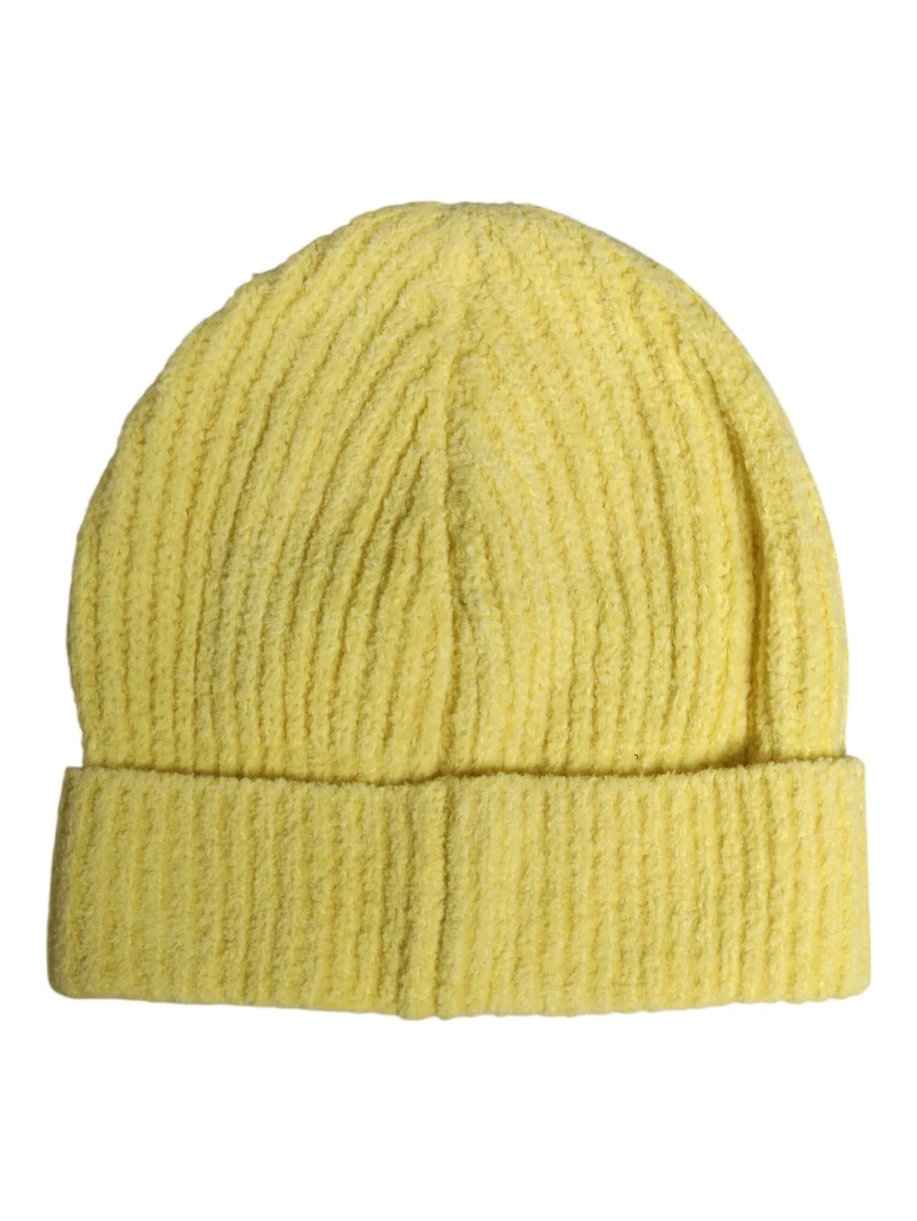 Yellow Cotton Knitted Winter Beanie Hat