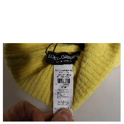 Yellow Cotton Knitted Winter Beanie Hat