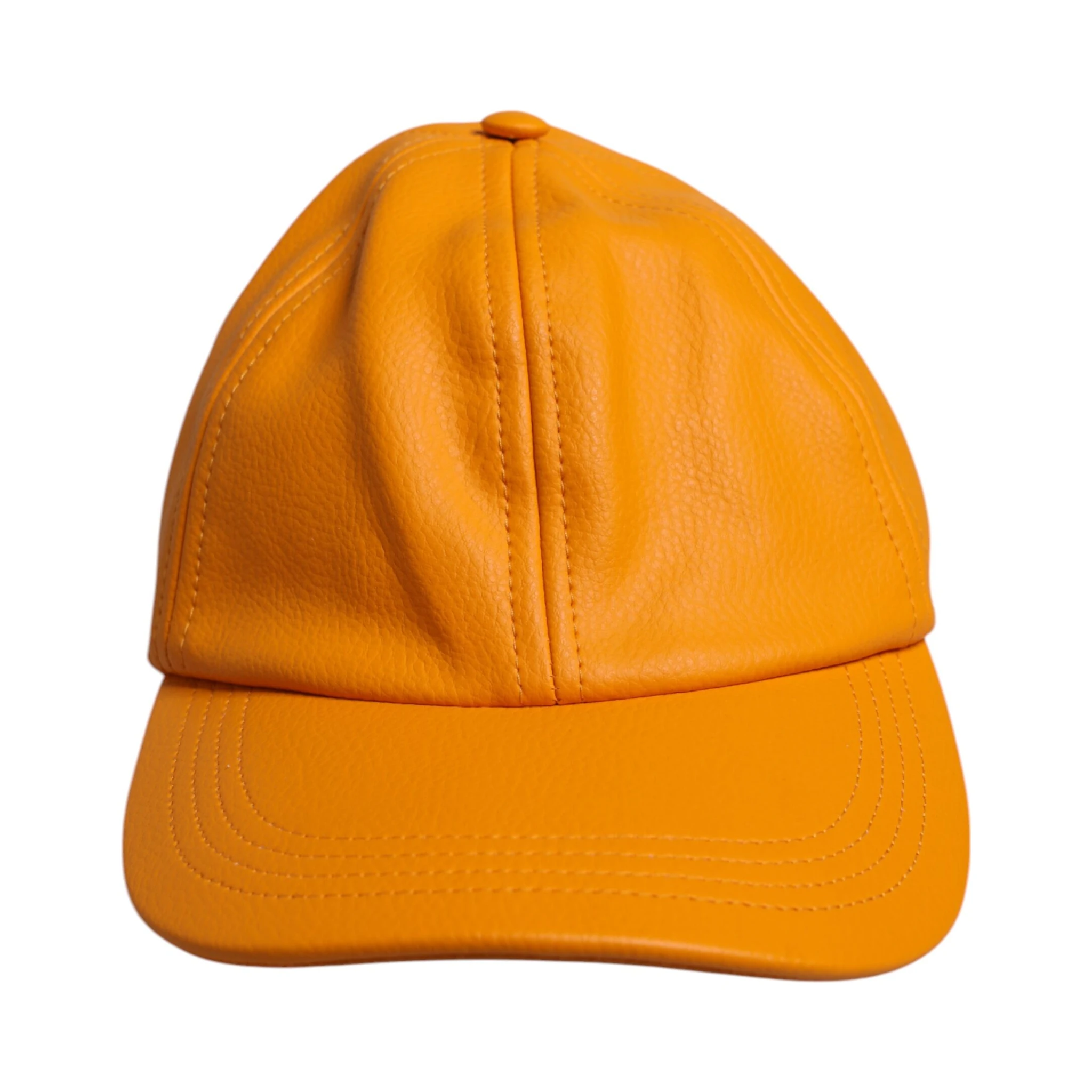 Orange Cotton 6 Panels Baseball Cap