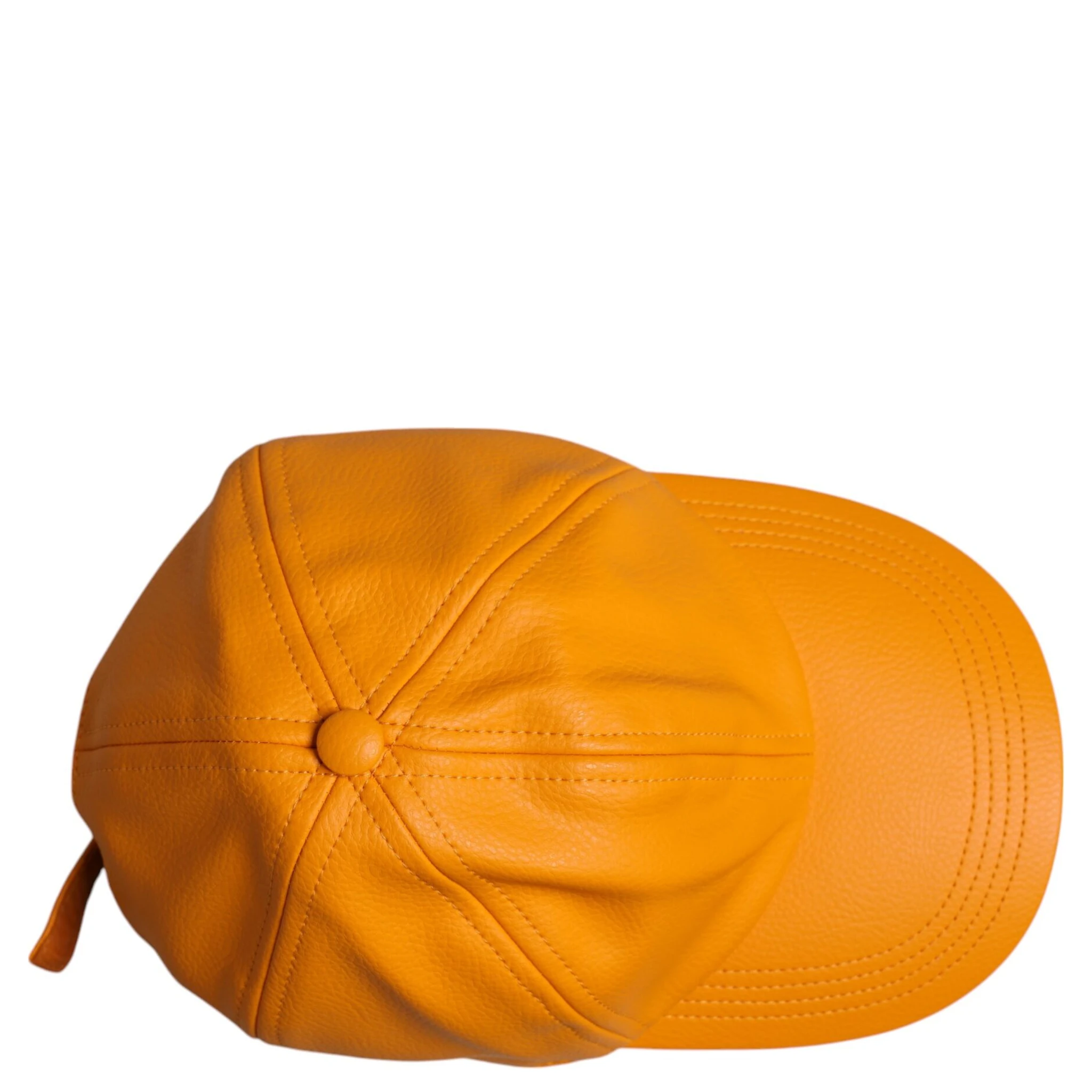 Orange Cotton 6 Panels Baseball Cap