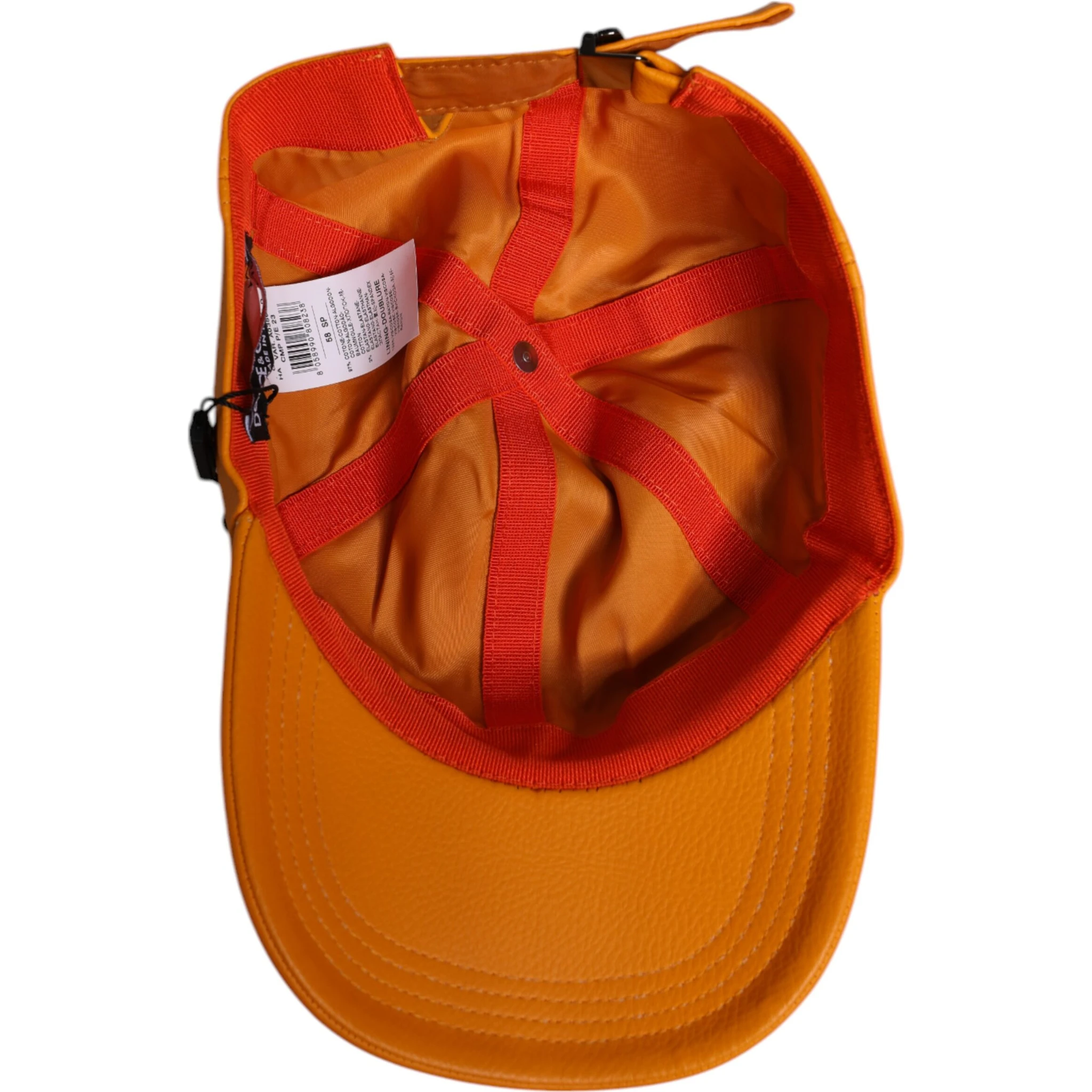 Orange Cotton 6 Panels Baseball Cap