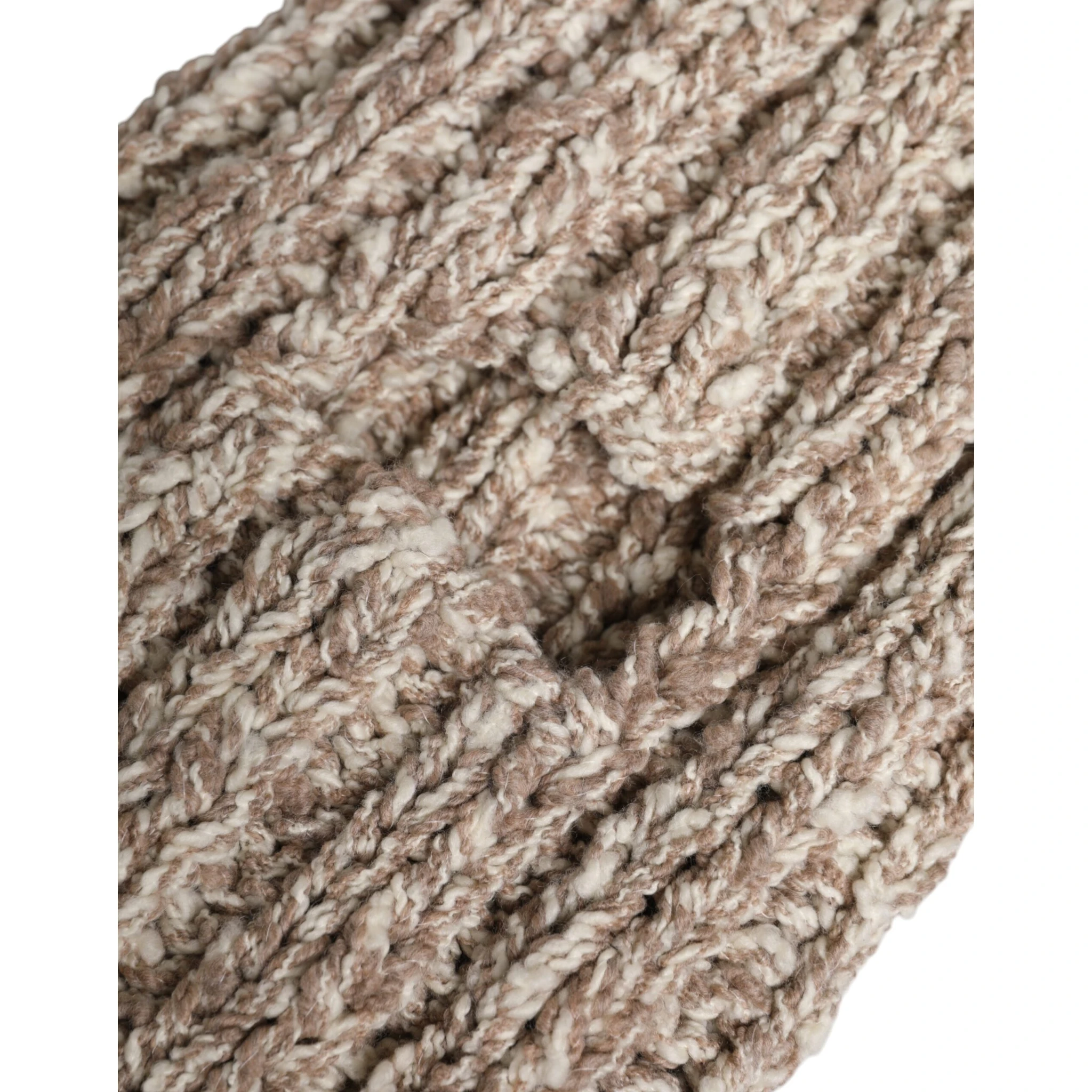 Beige Wool Knitted Ski Mask Balaclava Hat