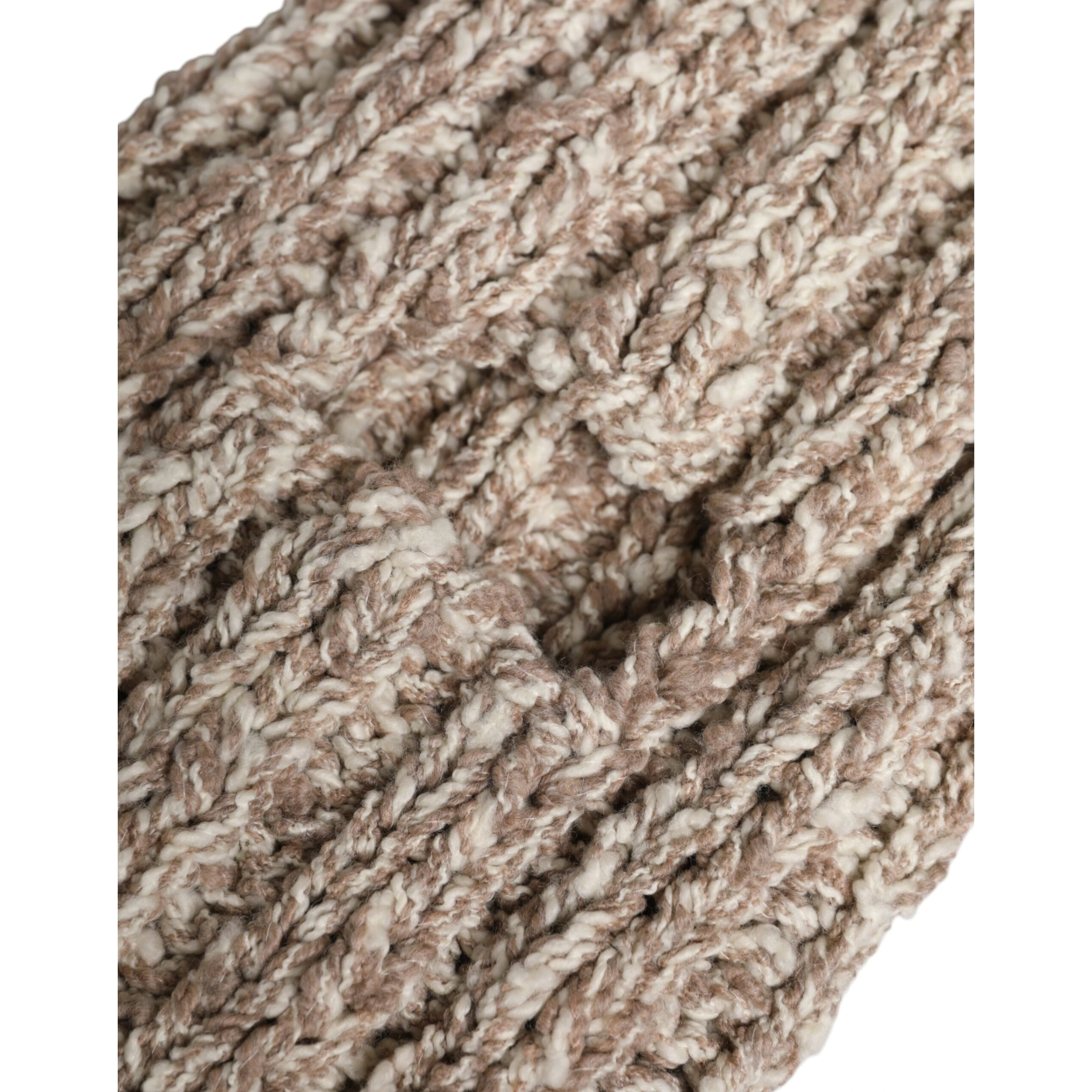 Beige Wool Knitted Ski Mask Balaclava Hat