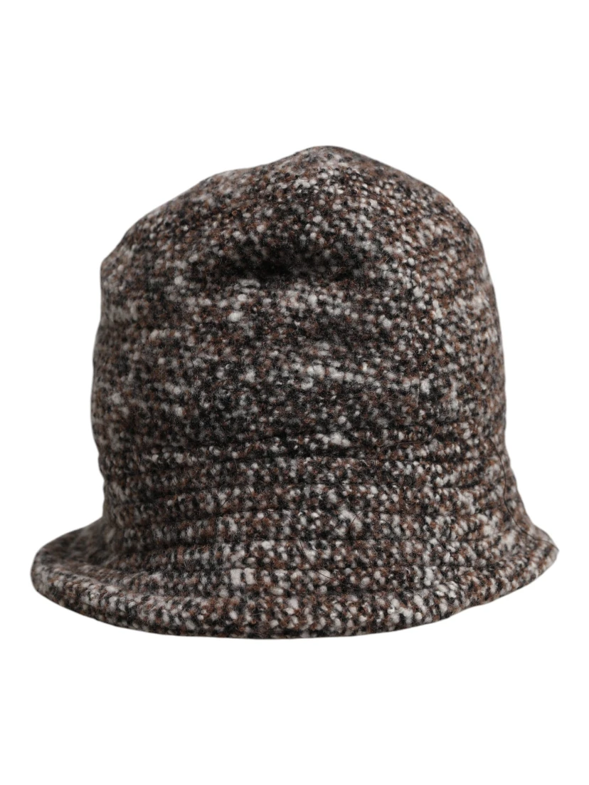 Brown Alpaca Wool Woven Bucket Hat