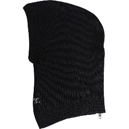 Black Wool Whole Head Wrap Balaclava Hat