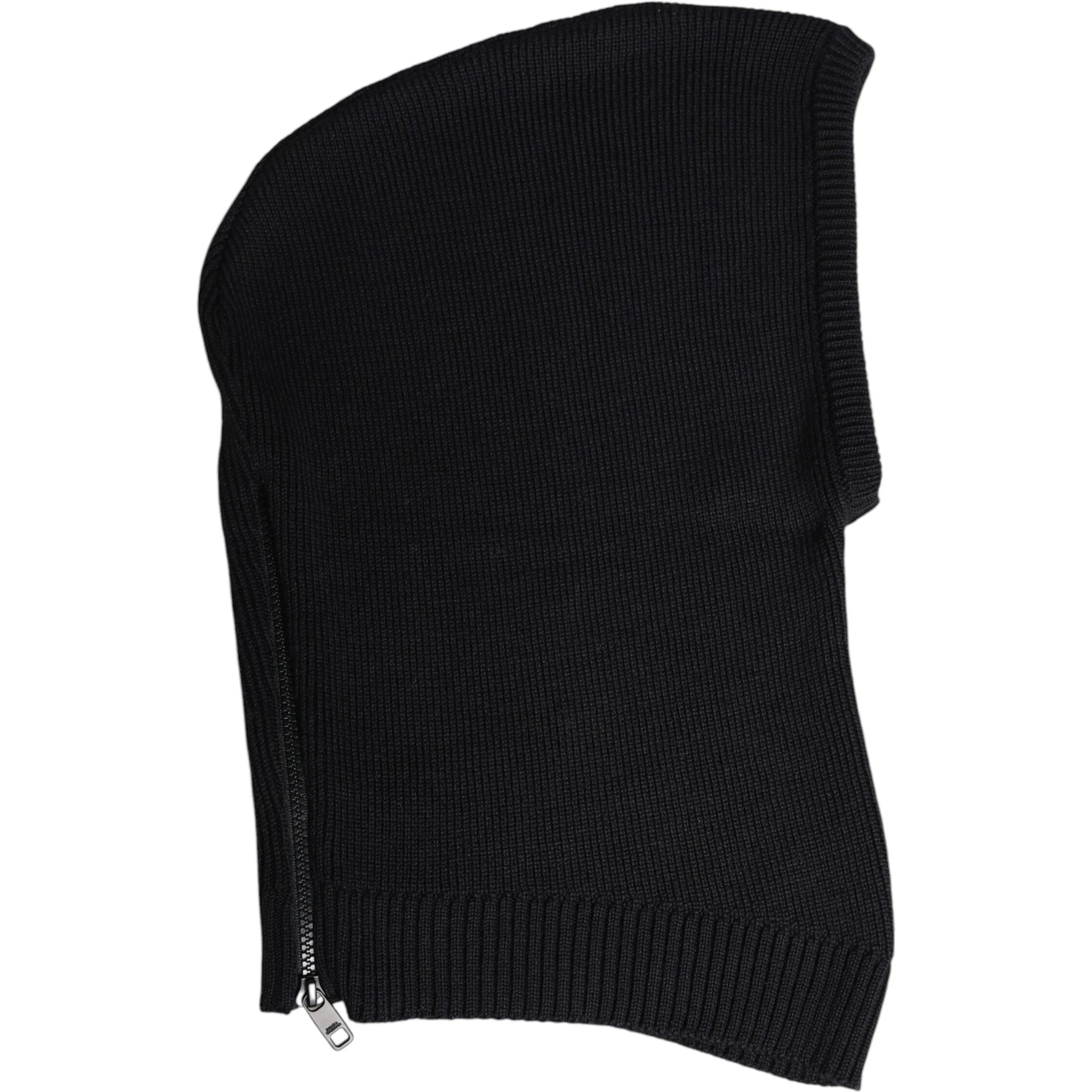 Black Wool Whole Head Wrap Balaclava Hat