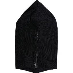 Black Wool Whole Head Wrap Balaclava Hat