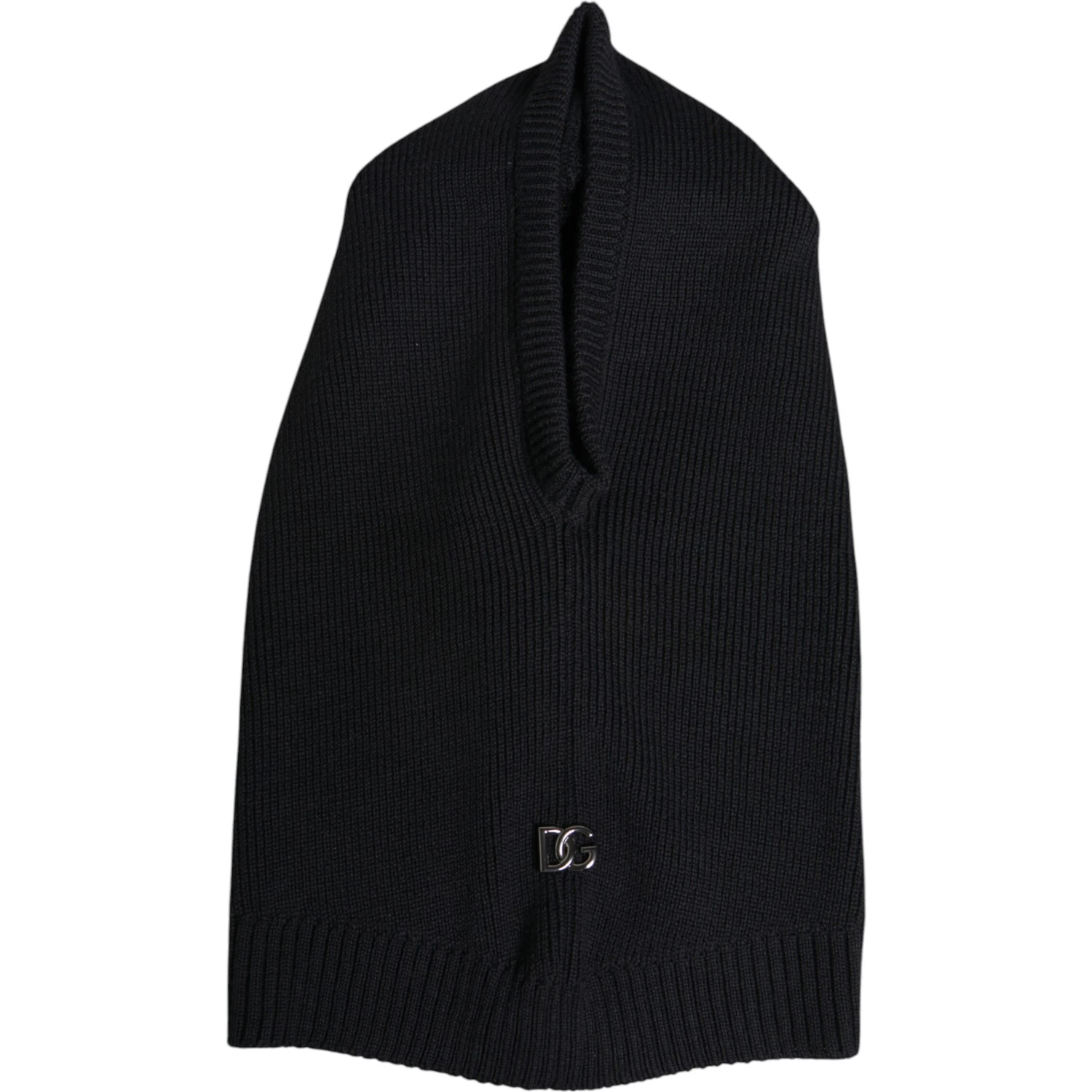 Black Wool Whole Head Wrap Balaclava Hat