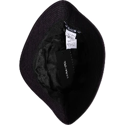 Black Wide Brim Nylon Bucket Hat