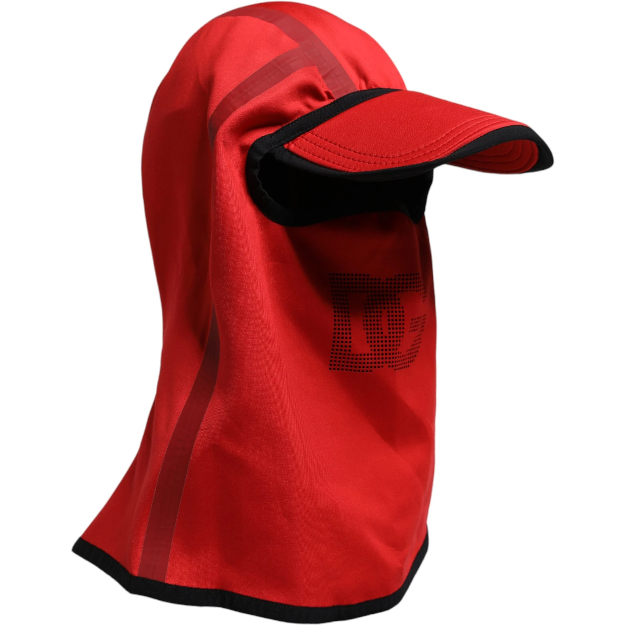 Red Logo Polyester Wide Brim Balaclava Hat