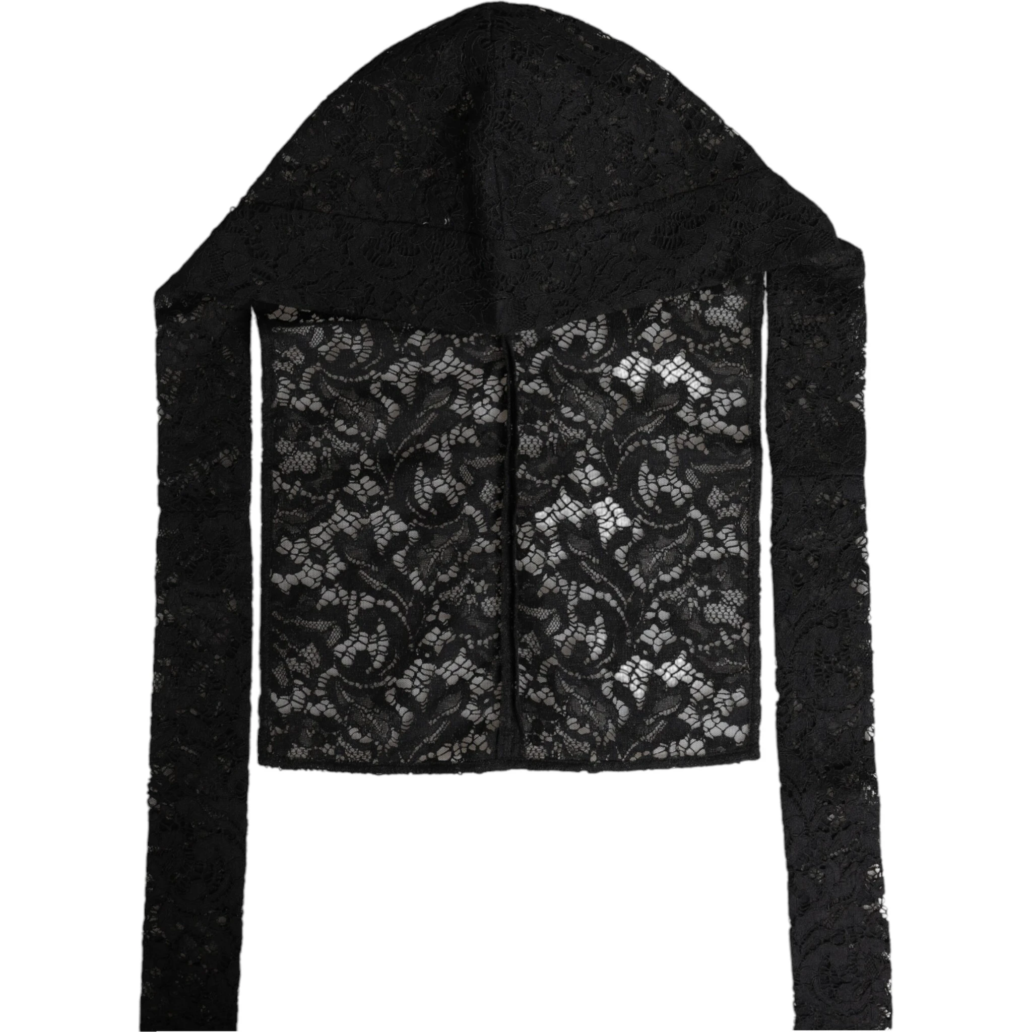 Black Floral Lace Whole Head Wrap Hat