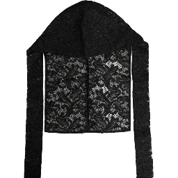 Black Floral Lace Whole Head Wrap Hat