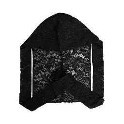 Black Floral Lace Whole Head Wrap Hat