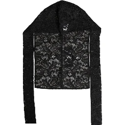 Black Floral Lace Whole Head Wrap Hat