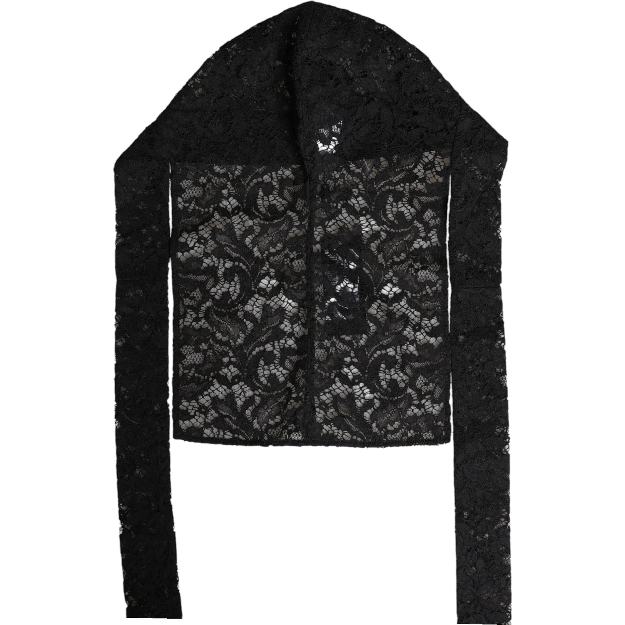 Black Floral Lace Whole Head Wrap Hat