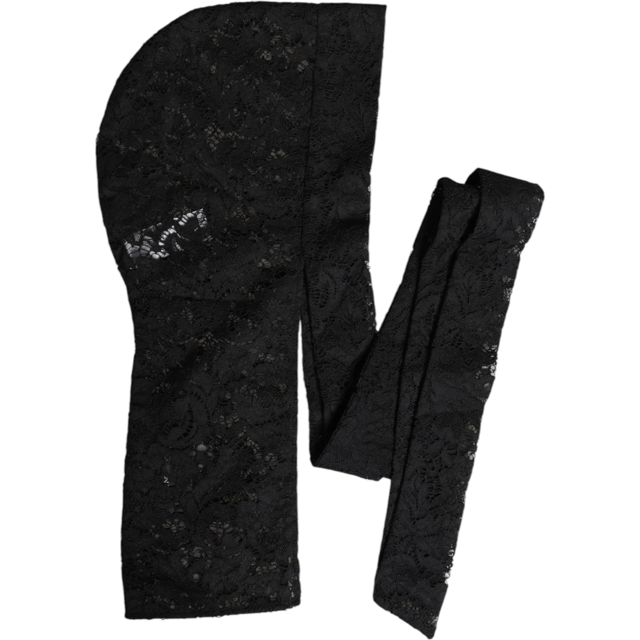 Black Floral Lace Whole Head Wrap Hat