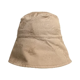 Beige Logo Monogram Cotton Bucket Cap