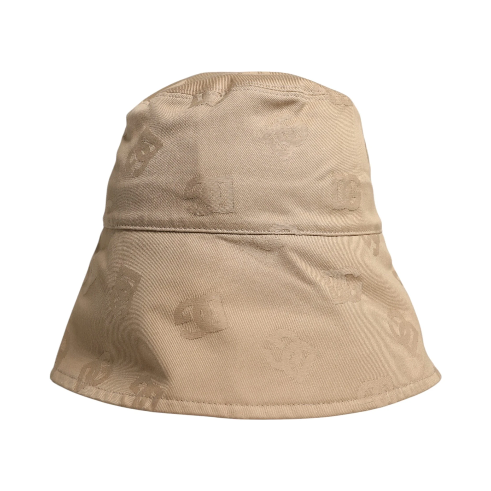 Beige Logo Monogram Cotton Bucket Cap