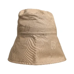 Beige Logo Monogram Cotton Bucket Cap