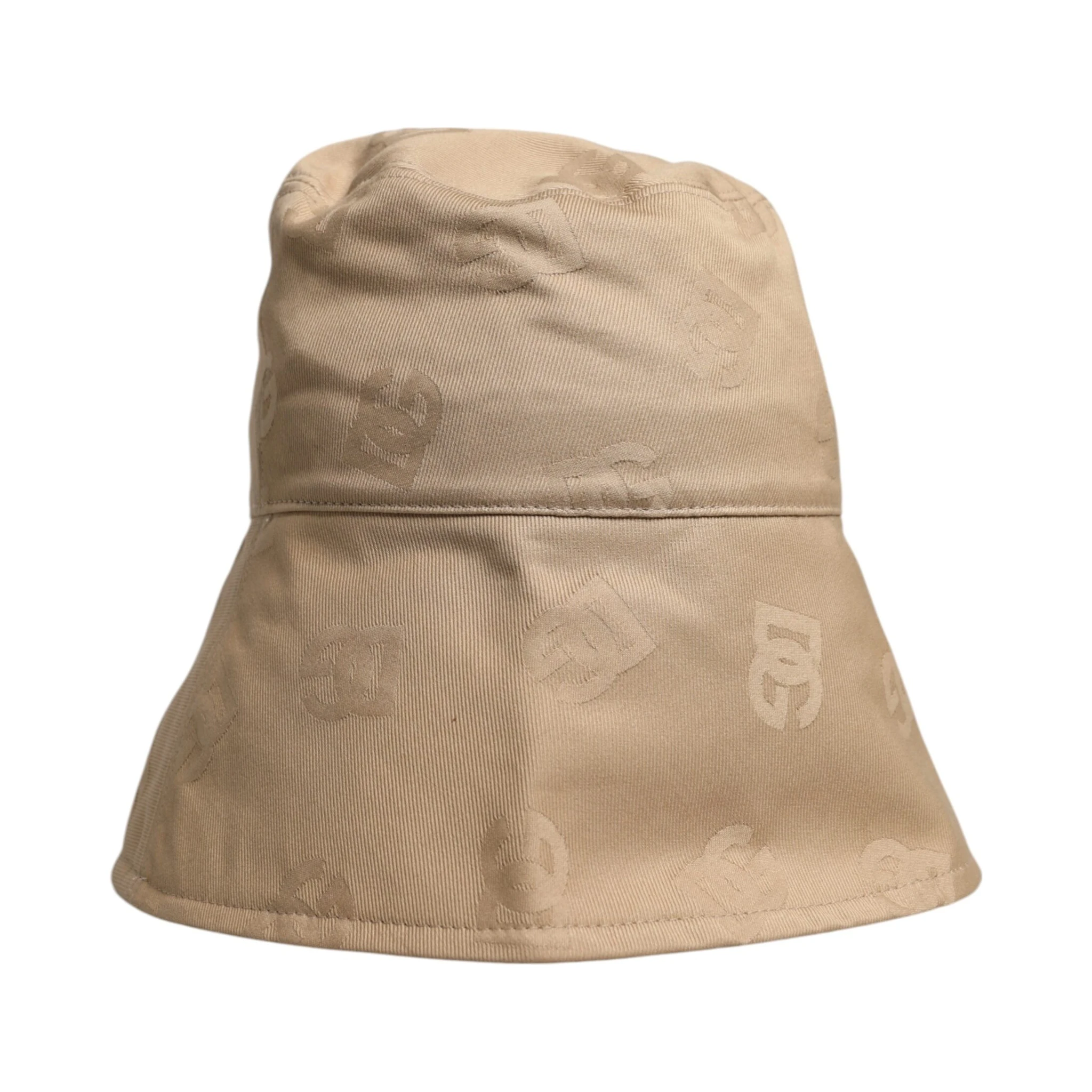 Beige Logo Monogram Cotton Bucket Cap