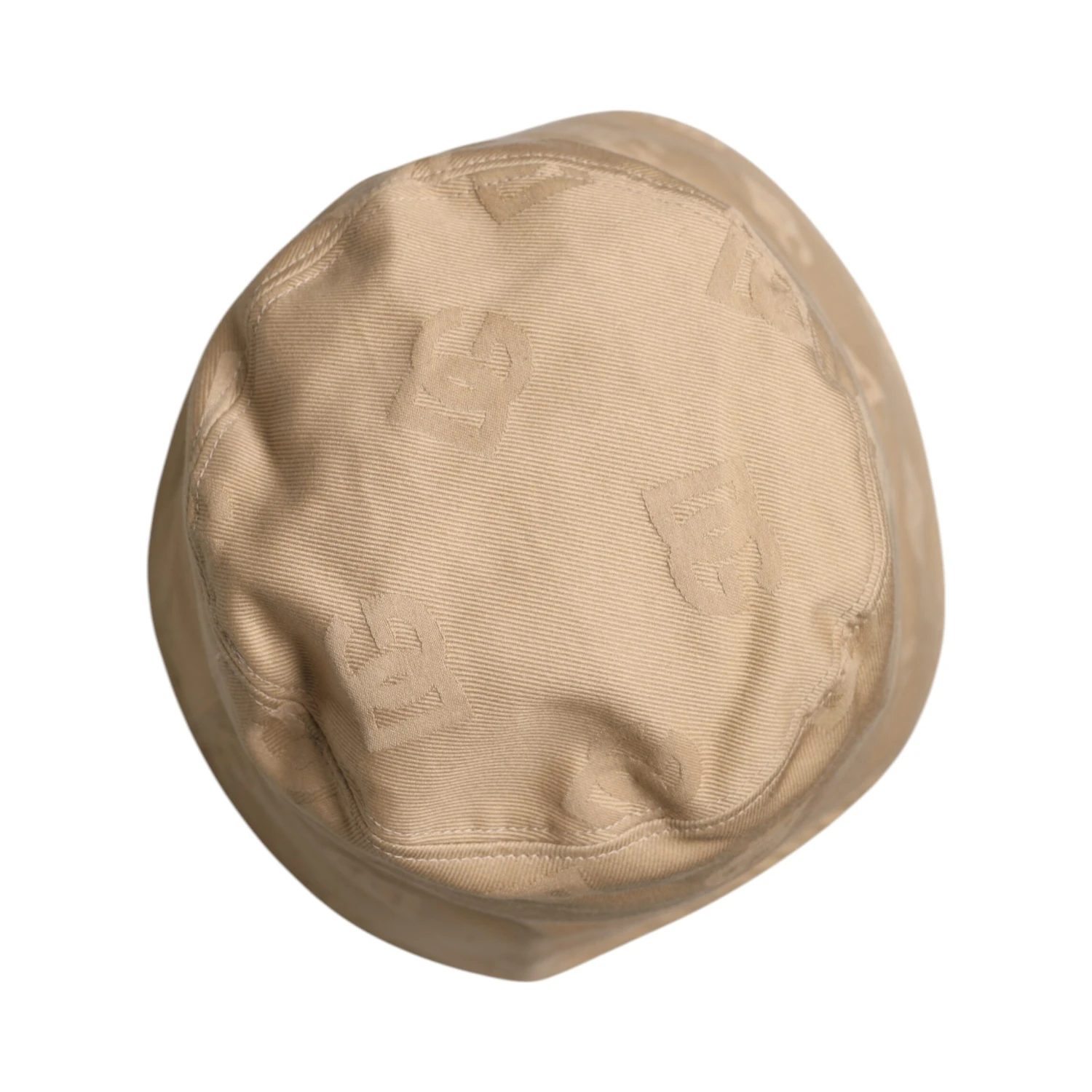 Beige Logo Monogram Cotton Bucket Cap