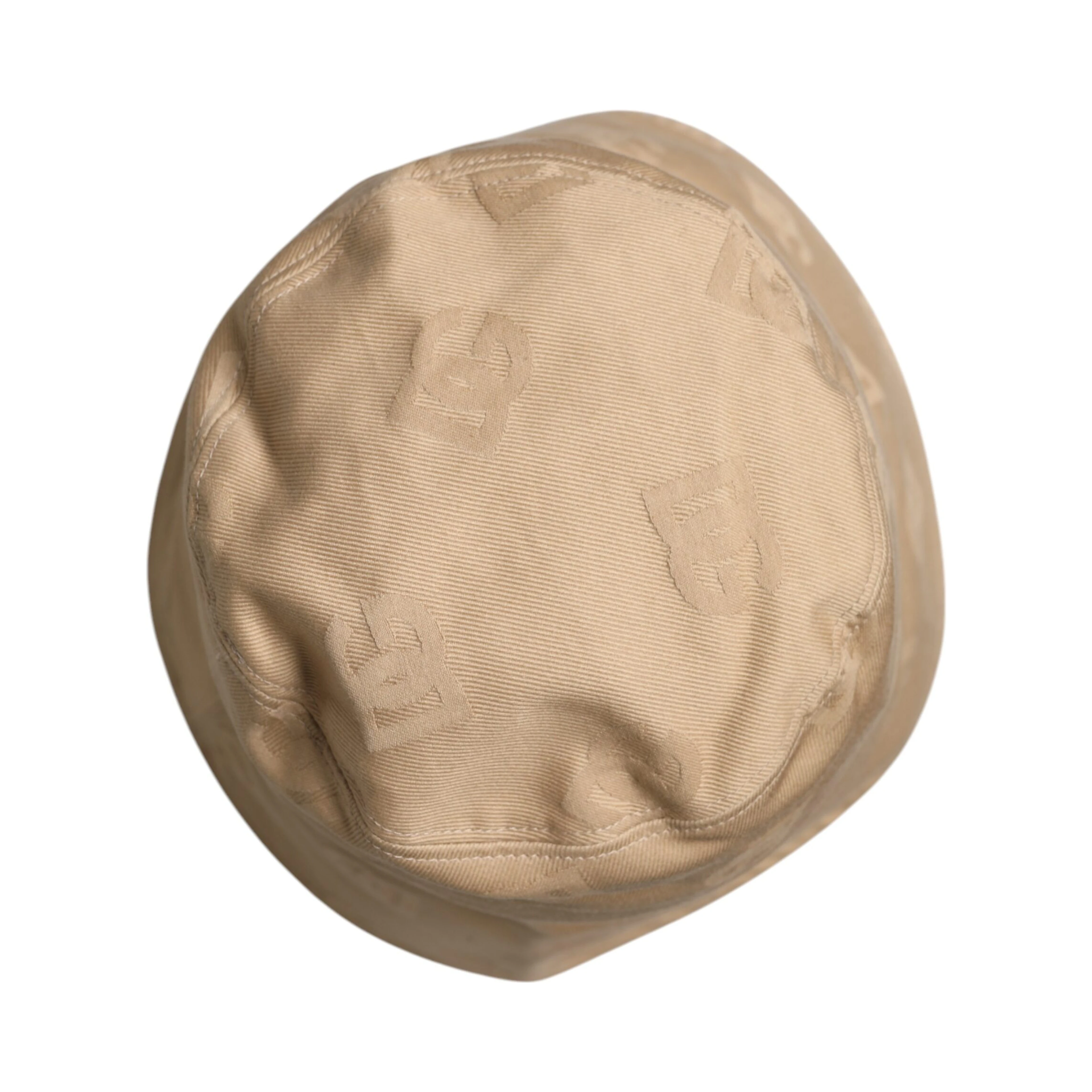 Beige Logo Monogram Cotton Bucket Cap