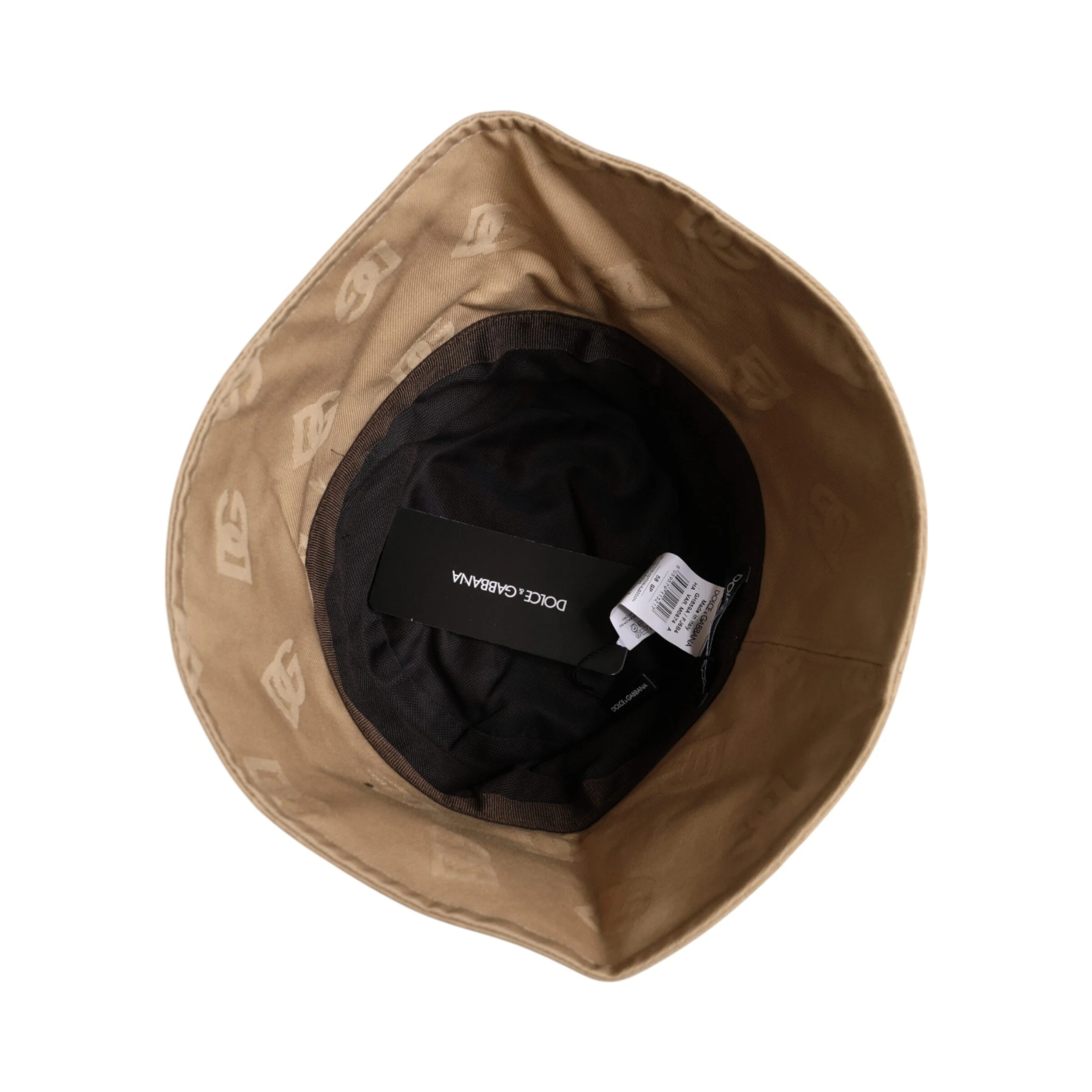 Beige Logo Monogram Cotton Bucket Cap