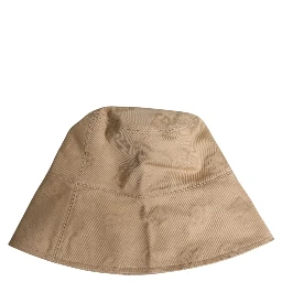 Beige Logo Monogram Cotton Bucket Cap