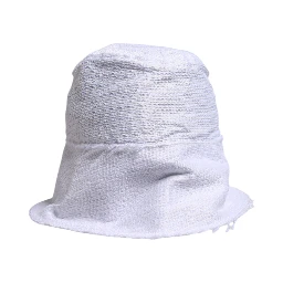 White Polyester Wide Brim Bucket Hat