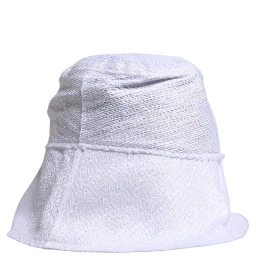 White Polyester Wide Brim Bucket Hat