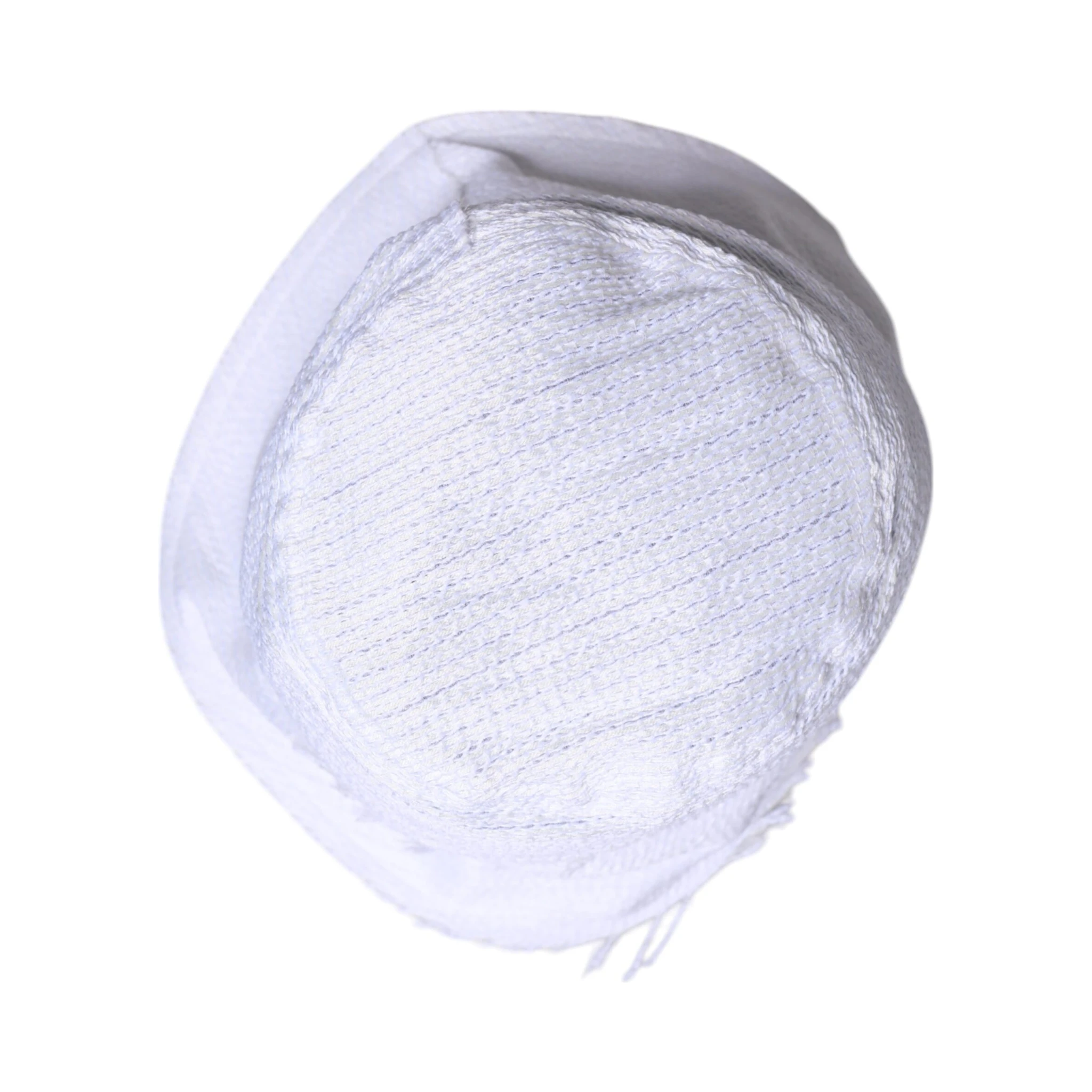 White Polyester Wide Brim Bucket Hat