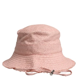 Pink Cotton Wide Brim Bucket Hat