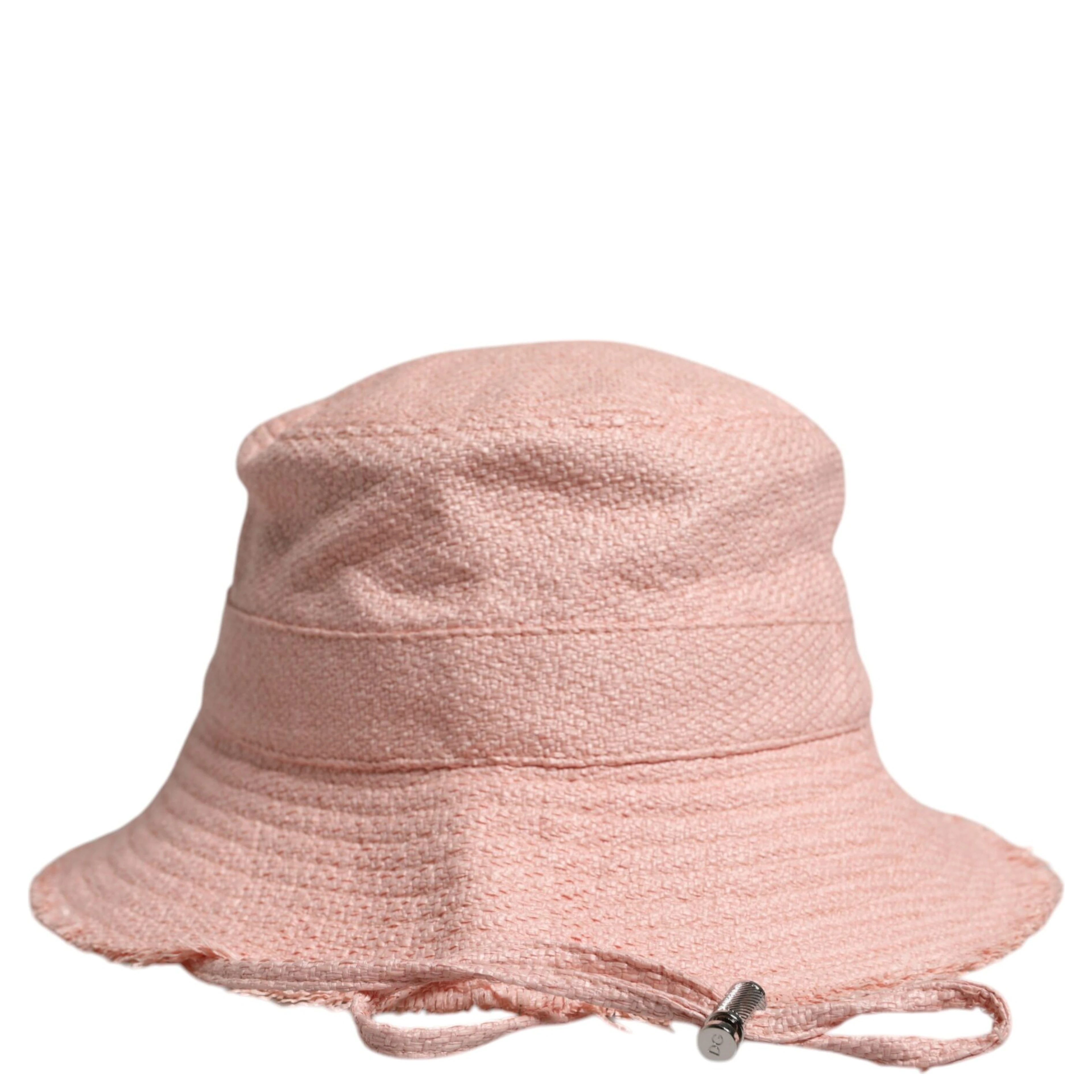 Pink Cotton Wide Brim Bucket Hat