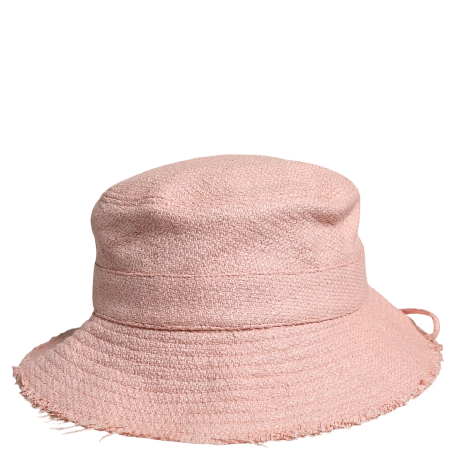 Pink Cotton Wide Brim Bucket Hat
