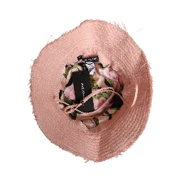 Pink Cotton Wide Brim Bucket Hat
