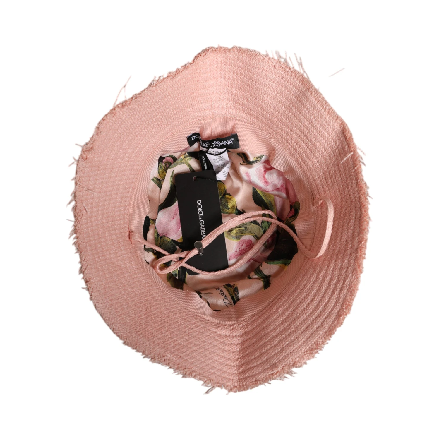 Pink Cotton Wide Brim Bucket Hat