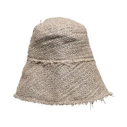 Beige Linen Wide Brim Bucket Hat