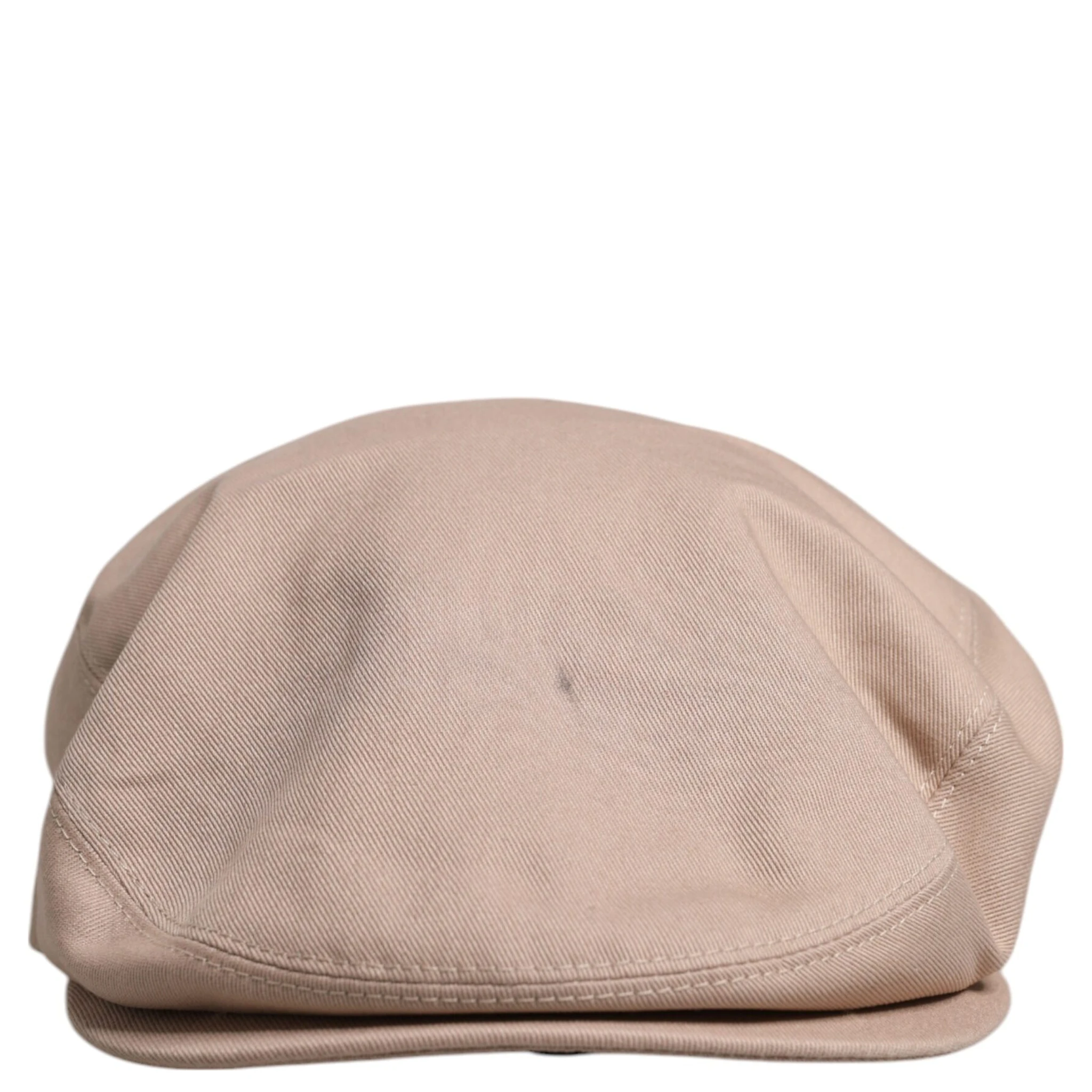 Beige Cotton Newsboy Capello Cabbie Hat
