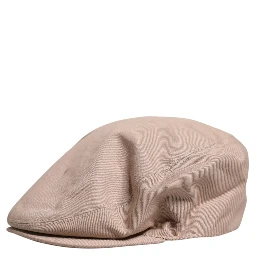 Beige Cotton Newsboy Capello Cabbie Hat