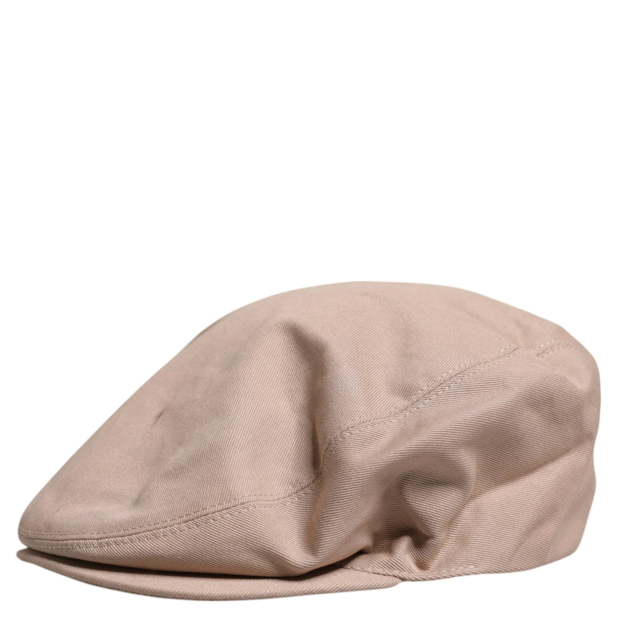 Beige Cotton Newsboy Capello Cabbie Hat