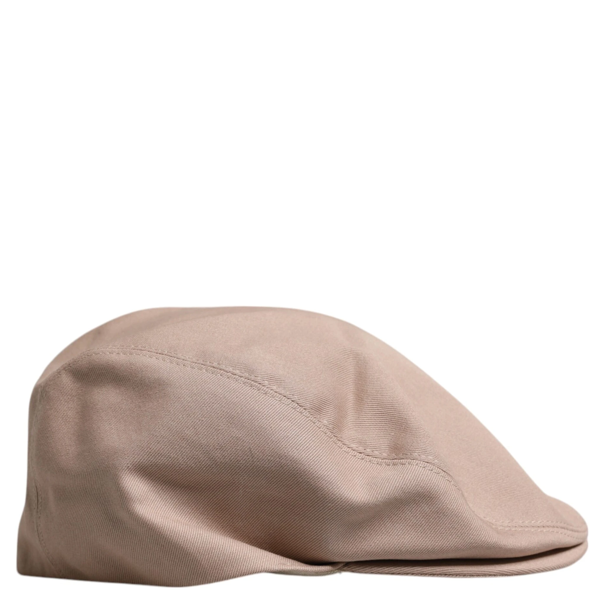 Beige Cotton Newsboy Capello Cabbie Hat
