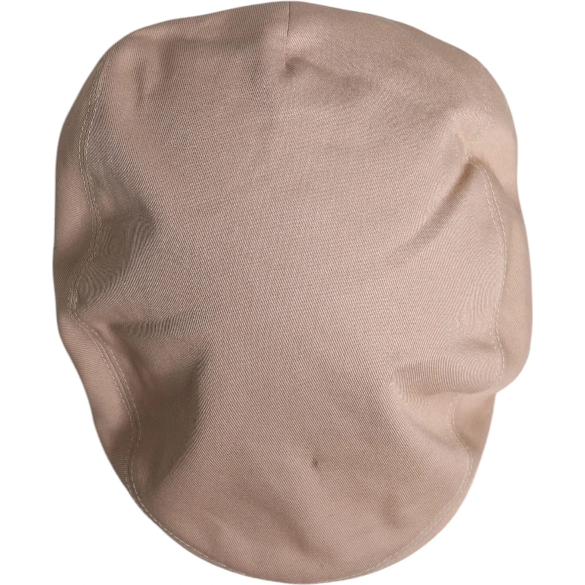 Beige Cotton Newsboy Capello Cabbie Hat
