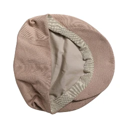 Beige Cotton Newsboy Capello Cabbie Hat