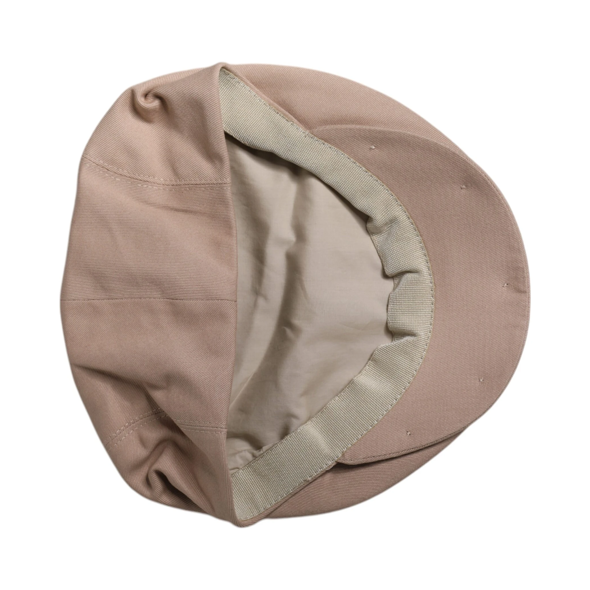 Beige Cotton Newsboy Capello Cabbie Hat