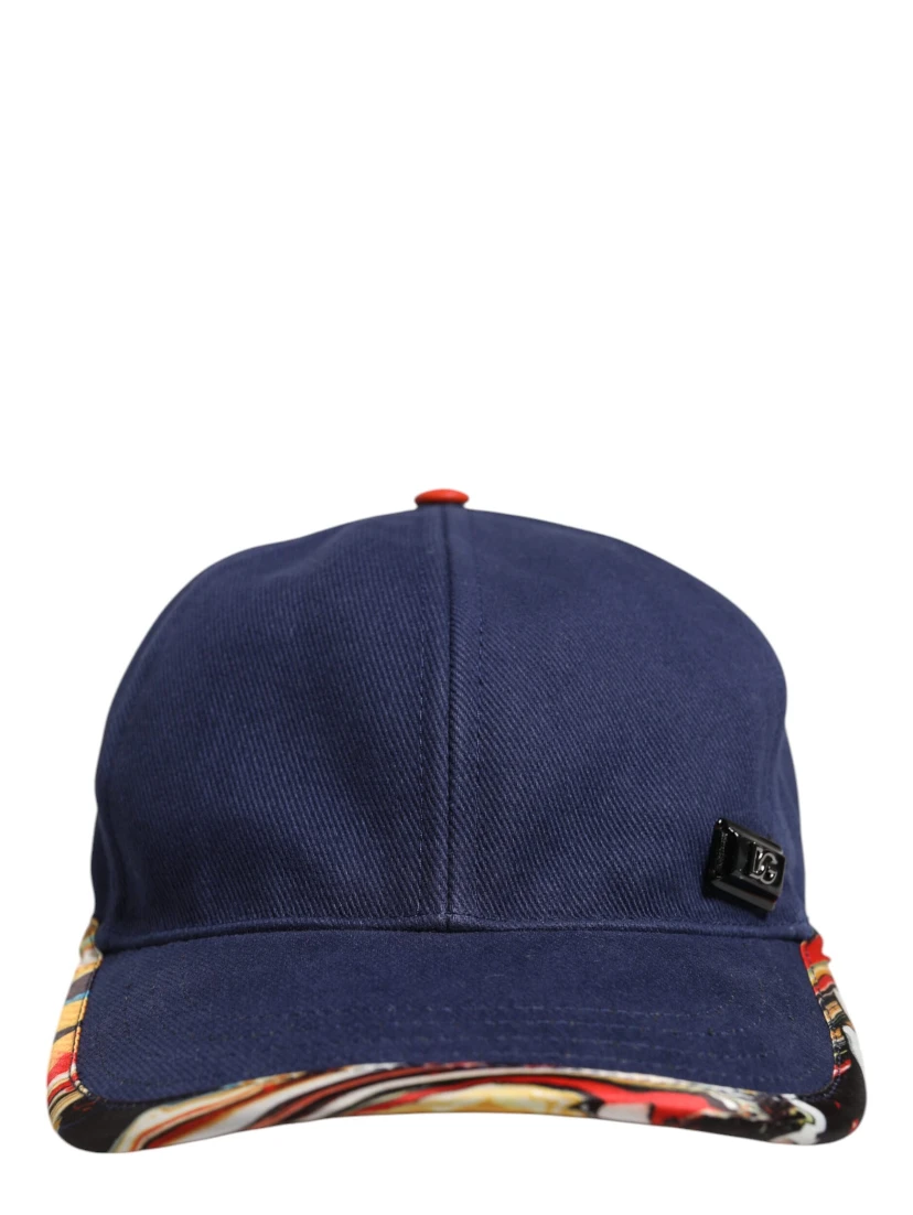 Blue Cotton 6 Panels Baseball Cap